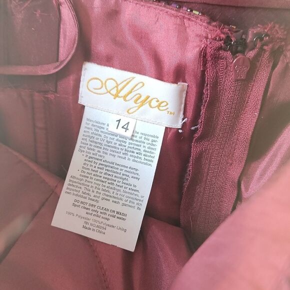 Burgendy red taffeta evening dress 2 piece fits size 6-8 ❤ - Picture 12 of 16